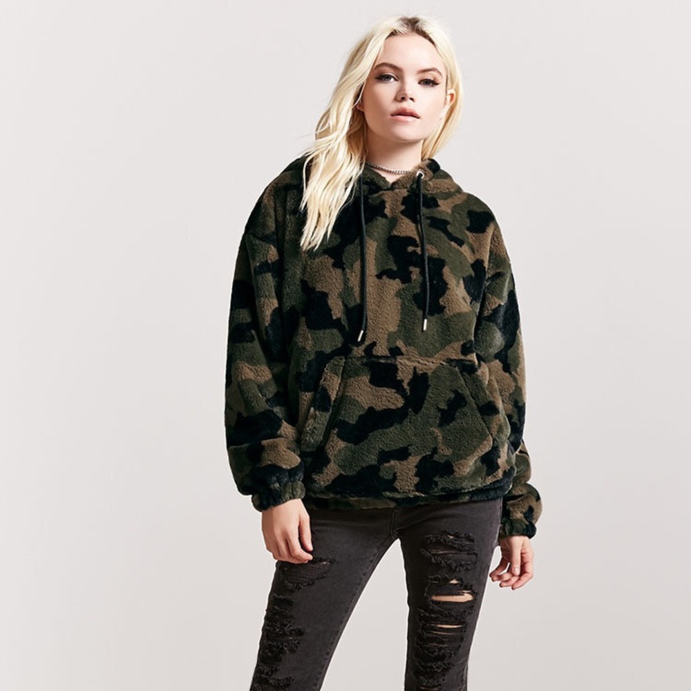 Forever 21 faux fur hoodie